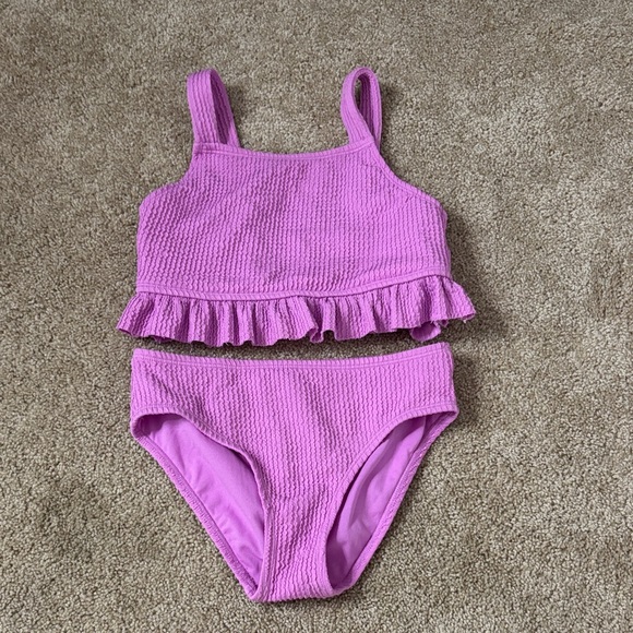 Pink Ruffle Two-Piece Kids Bikini - Picture 1 of 3